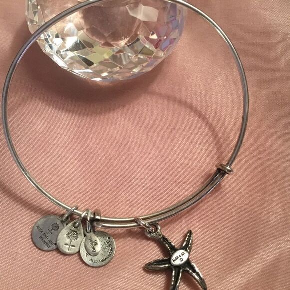 Alex and Ani Silvertone Bangle w/Starfish - Picture 3 of 5